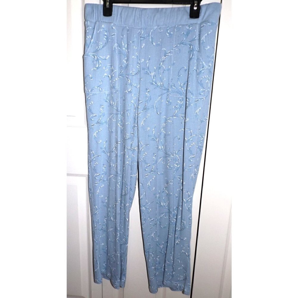 Soft Surroundings Wonderful Waffle Pant M blue elastic waist